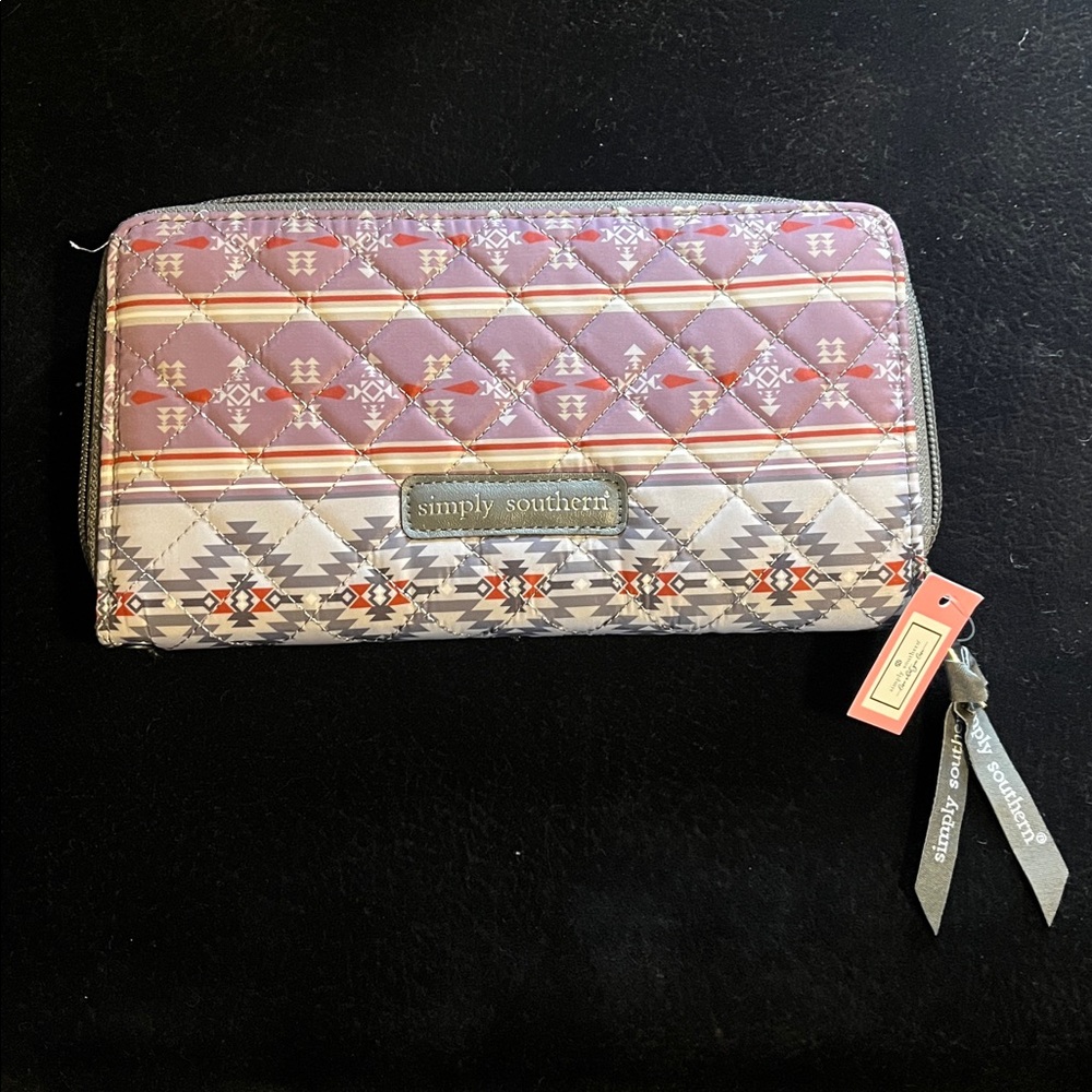 Simply Southern PHN WALLET Aztec Clutch New Card Money Holder zip closer